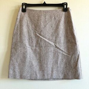 Theory Speckled Wool Easy‎ Waist Skirt A Line Tan Womens Size 0 Work Lined